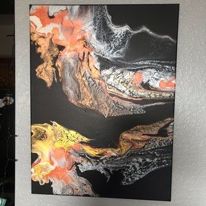 Original acrylic poured painting